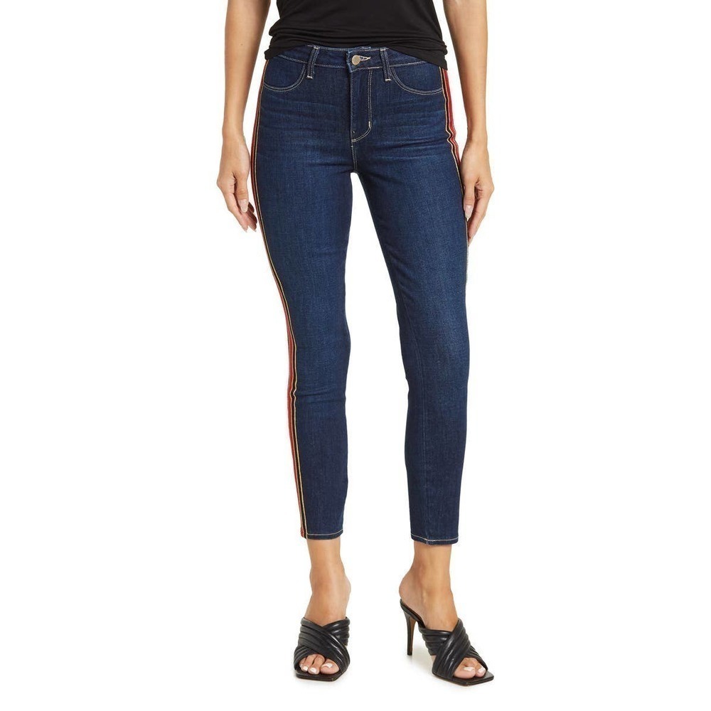 New L'agence Margot Side Stripe High Rise Crop Skinny Jeans Size 26